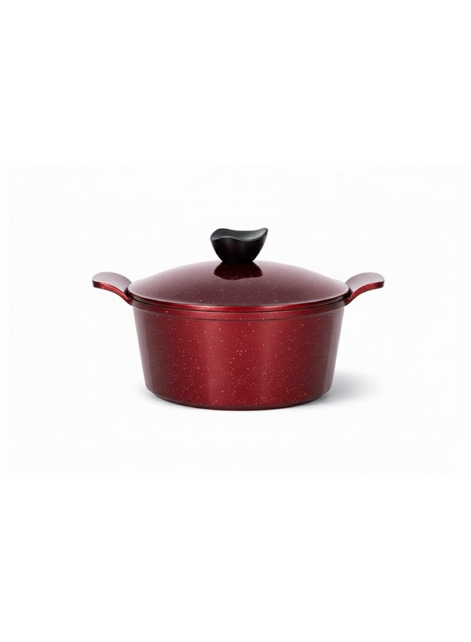 Glory Hexa Non-Stick Granite Cooking Pot Size 20 cm – Red